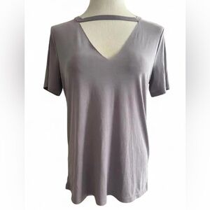 Forever 21 Charcoal V-Neck Short Sleeve Tee